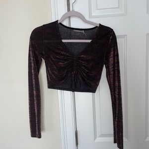 Shimmery Ruched Crop Top